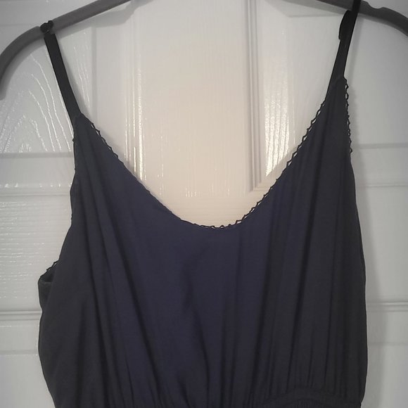 𝅺ARITZIA WILFRED Navy Blue Irène Lace-Trimmed Wide leg Jumpsuit Size Medium - Picture 3 of 6